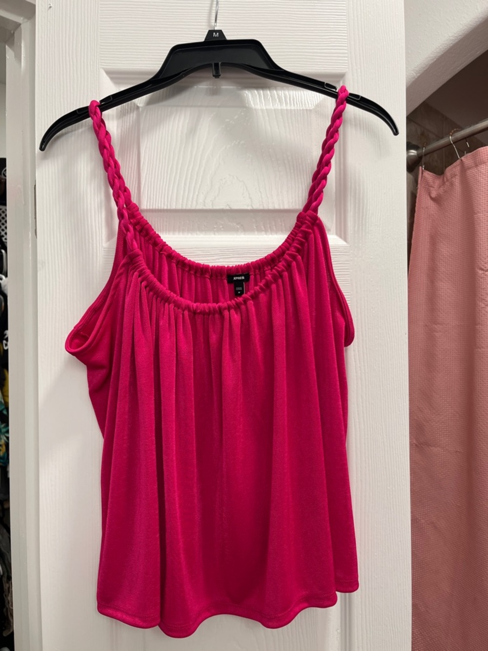 Bright Pink Braided-Strap Express Tank Top